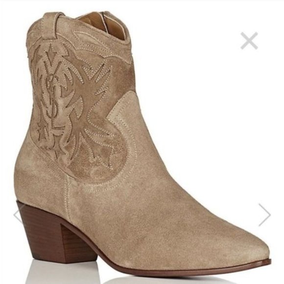 Saint Laurent YSL Rock Embroidered Womens Western Boots, in Tan size 40 - Picture 4 of 9